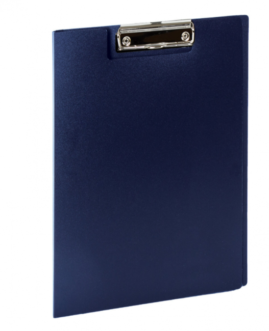 Папка-планшет А4 (310х230 мм), с прижимом и крышкой, пластик, синяя, 0,5 мм, STAFF/229220
