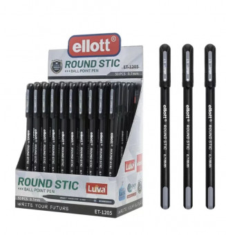 Ручка шариковая черная 0,7мм "ROUND STIC" Ellot/ET1205-50 (50)
