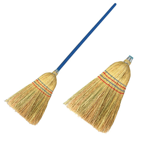 Метла сорго ЛАЙМА 1, натуральный, прошивной, с деревянным черенком