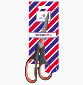 Ножницы 20,5см канцелярские "Duo", прорезиненные кольца, Attomex (12)
