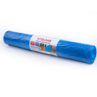 Мешки д/мусора 120л, синие, в рулоне 10шт, ПВД, 40мкм, 70х110см(+5%), особо прочные, ЛАЙМА