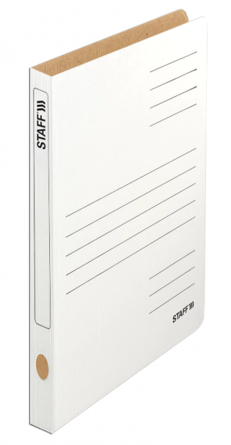 Скоросшиватель из микрогофрокартона STAFF, 30 мм, до 300 листов, белый, 128991