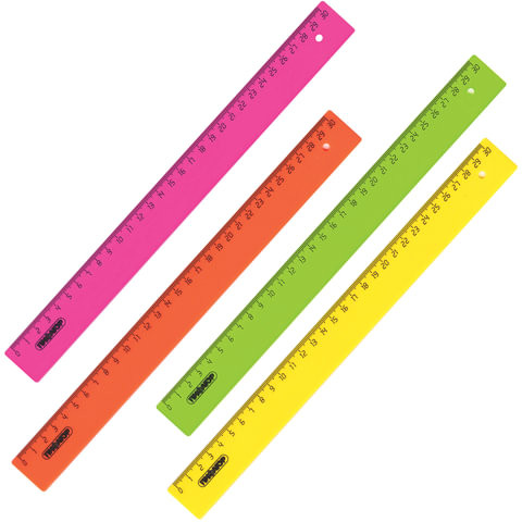 Линейка пластик 30 см ПИФАГОР, непрозрачная, неоновая, ассорти Линейка пластик 30 см ПИФАГОР, непрозрачная, неоновая, ассорти