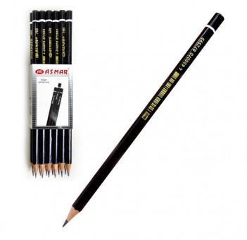 Карандаш Чернографитный HB ШЕСТИГРАННЫЙ БЕЗ ЛАСТИКА AR-1609 ASMAR (12)