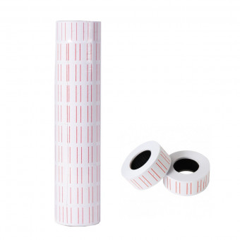 Ценник белый с красной полоской, 21*12мм, 400 шт WENZER OFFICE (10/100)