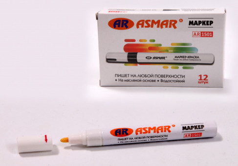 Маркер-краска "ASMAR" белый (12)