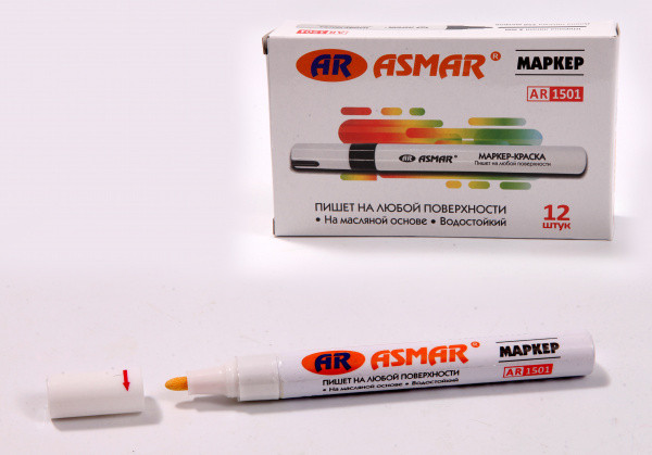 Маркер-краска "ASMAR" белый (12)