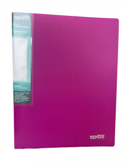 Папка А4 на 2 кольцах WENZER OFFiCE, 25 мм, 700 мкм, с эффектом 3D пурпурный, 11082024