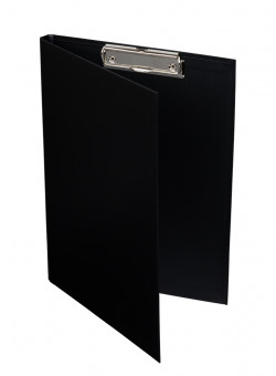 Планшет А4 PVC  WENZER OFFiCE с крышкой и с мет. прижимом, черный, 601238