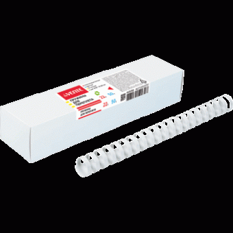 Пружина для переплета "deVENTE" пластик, 22 мм, круглая, белая, 50 шт