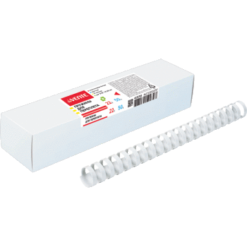 Пружина для переплета "deVENTE" пластик, 22 мм, круглая, белая, 50 шт