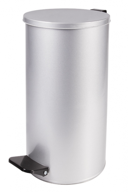 Урна для мусора с педалью 40 литров, УСИЛЕННОЕ, серая, оцинкованная сталь, ТИТАН Урна для мусора с педалью 40 литров, УСИЛЕННОЕ, серая, оцинкованная сталь, ТИТАН