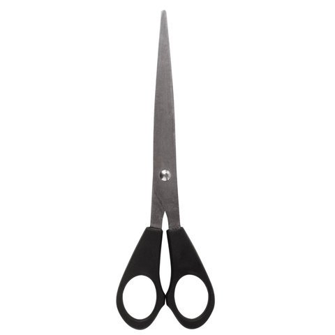 Ножницы STAFF Basic 165 мм, чёрные, ПВХ чехол с европодвесом