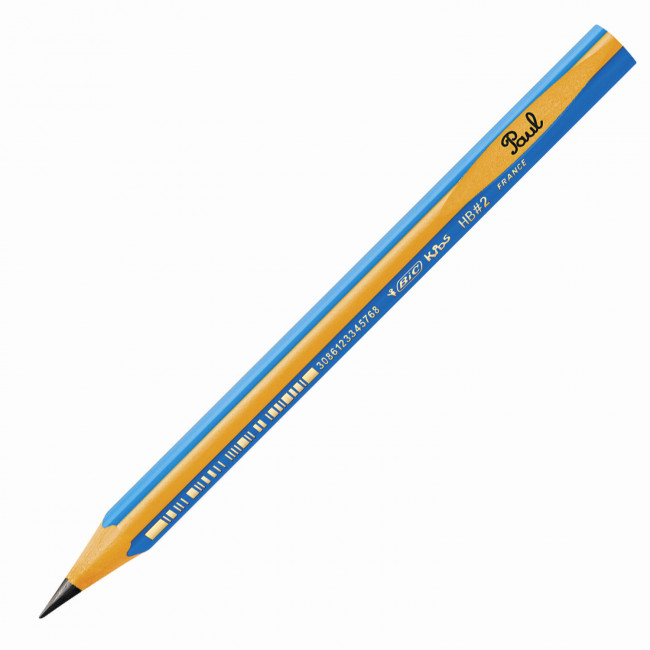 Карандаш чернографитный утолщенный BIC, 1 шт., "Kids Evolution", HB, трехгранный, корпус синий с желтым, заточенный Карандаш чернографитный утолщенный BIC, 1 шт., "Kids Evolution", HB, трехгранный, корпус синий с желтым, заточенный