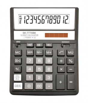 Калькулятор настольный 12-разрядный, большой, чёрный, размер:157 x 200 x 32 мм (SDC-888XBK-н) (Skainer)