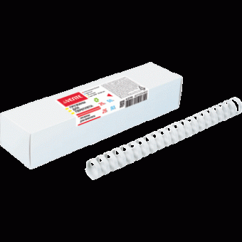 Пружина для переплета "deVENTE" пластик, 25 мм, круглая, белая, 50 шт