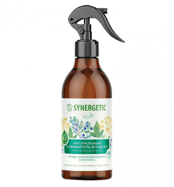 Освежитель воздуха 380 мл SYNERGETIC "Ягоды можжевельника и ангелика", биоразлагаемый Освежитель воздуха 380 мл SYNERGETIC "Ягоды можжевельника и ангелика", биоразлагаемый