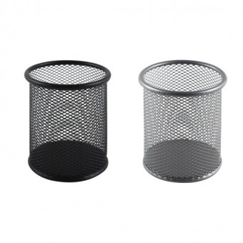 Стакан металлический круглый, цвет ассорти, черн., серый, WENZER OFFiCE