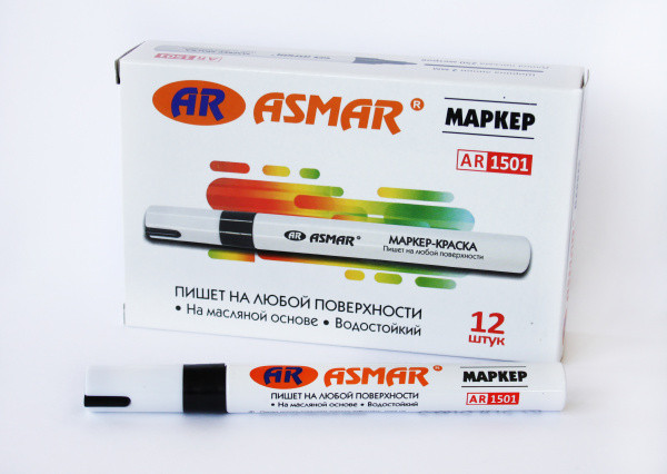 Маркер-краска "ASMAR" черный (12)