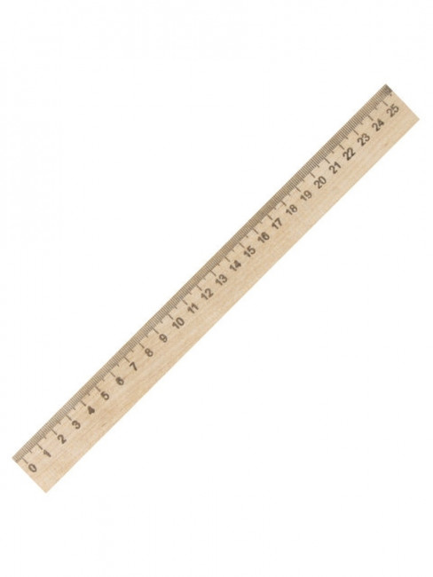 Линейка деревянная 25 см, ПИФАГОР