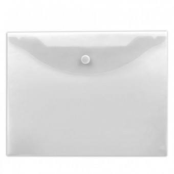 Папка-конверт с кнопкой МАЛОГО ФОРМАТА (240х190 мм), А5, матовая, прозрачная, 0,15 мм, STAFF