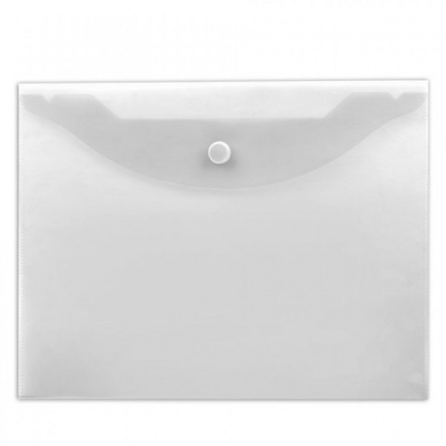 Папка-конверт с кнопкой МАЛОГО ФОРМАТА (240х190 мм), А5, матовая, прозрачная, 0,15 мм, STAFF