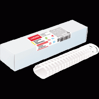 Пружина для переплета "deVENTE" пластик, 32 мм, овальная, белая, 50 шт