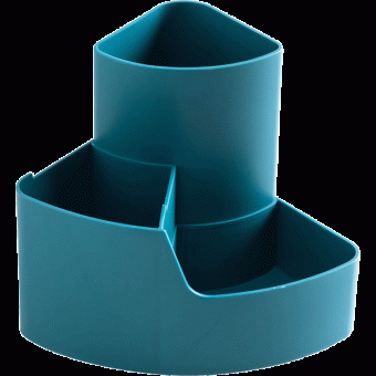 Органайзер для канцелярских принадлежностей "deVENTE. Corner" настольный, 13x11x11 см, пластиковый, цвет бирюзово-серый