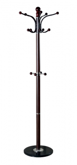 Вешалка-стойка BRABIX "CR-274", металл/мрамор, 1,8 м, на диске диаметром 36 см, 5 крючков + 4 дополнительных, венге, 601744