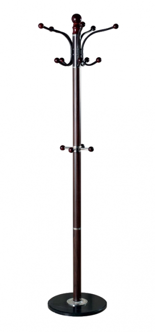 Вешалка-стойка BRABIX "CR-274", металл/мрамор, 1,8 м, на диске диаметром 36 см, 5 крючков + 4 дополнительных, венге, 601744