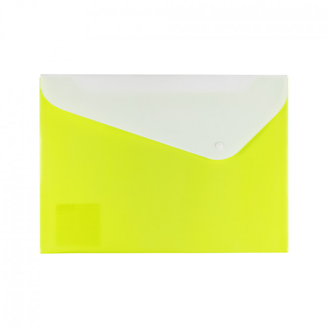 Папка-конверт 2 отд.   с кнопкой   Expert Complete NEON   А4   180 мкр.  песок. лайм