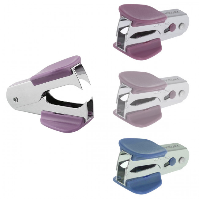 Антистеплер, Mist, №24/6, №26/6, корпус металл/пластик, фиксатор, ассорти 3 вида, Hatber