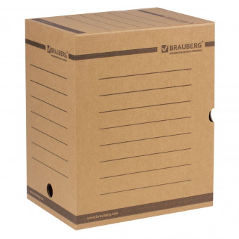 Короб архивный с клапаном А4 (260х325 мм), 200 мм, до 1800 листов, плотный, микрогофрокартон, BRAUBERG