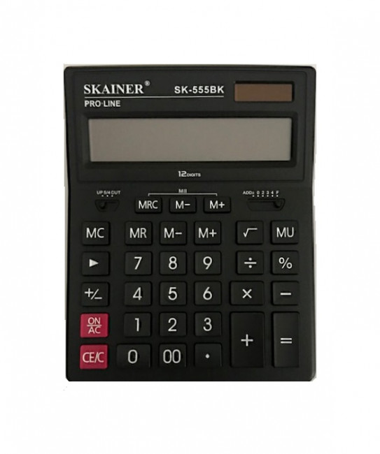 Калькулятор настольный 12-разрядный, большой, черный, размер: 155 x 205 x 35мм, SKAINER/SK-555BK-н