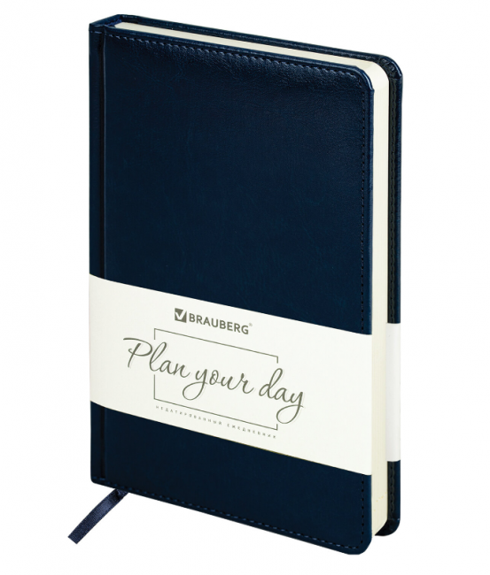 Ежедневник недатированный А5 138х213 мм BRAUBERG "Imperial" под кожу, 160 л., темно-синий Ежедневник недатированный А5 138х213 мм BRAUBERG "Imperial" под кожу, 160 л., темно-синий