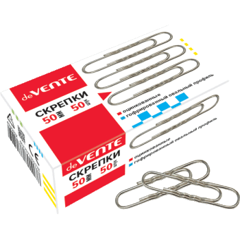Скрепки 50мм металлические, гофрированные, оцинкованные, 50 шт, deVENTE/4135312 (10)