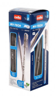 Ручка шариковая 0,7 мм синяя "My Tech" с игольчатым наконечником, Cello (25)