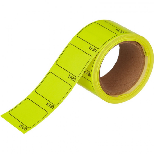 Этикет-лента "Цена" 35x25мм, желтая 250шт (5 рулонов)