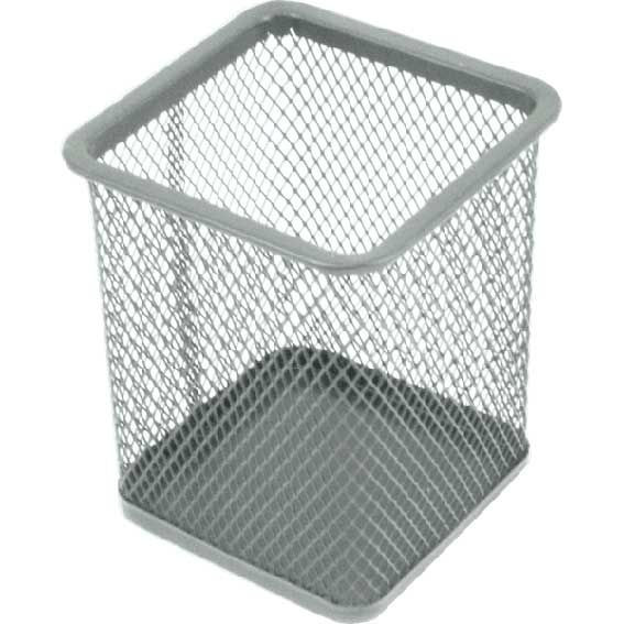 Подставка 8*8*9,8см д/пишущих принадлежностей, серая, метал.,сетчатая, deVENTE/ 4104015 (12)