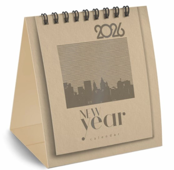 Календарь-домик настольный на гребне, 2026 г., BRAUBERG, 110х120 мм, БЕЖЕВЫЙ