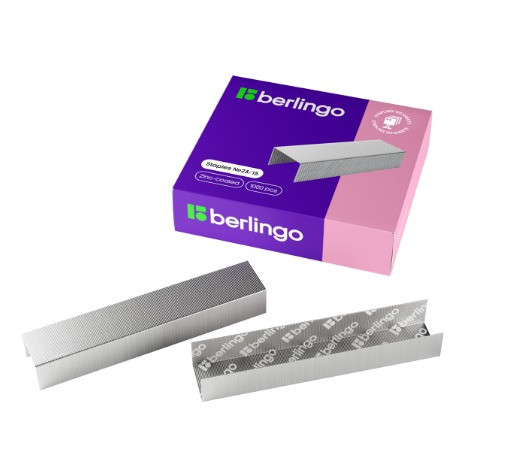 Скобы для степлера №23/15 Berlingo, оцинкованные, 1000шт.