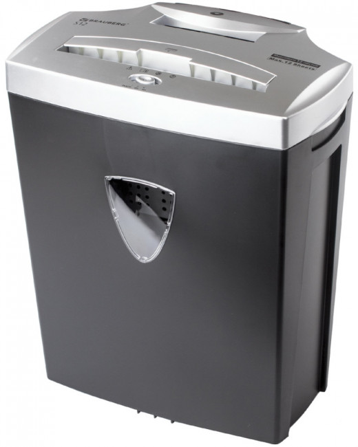 Уничтожитель (шредер) BRAUBERG S12, 4 уровень секретности, фрагменты 4х35 мм, 12 листов, 25 л