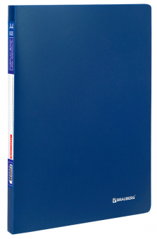 Папка 40 вкладышей BRAUBERG "Office", синяя, 0,6 мм