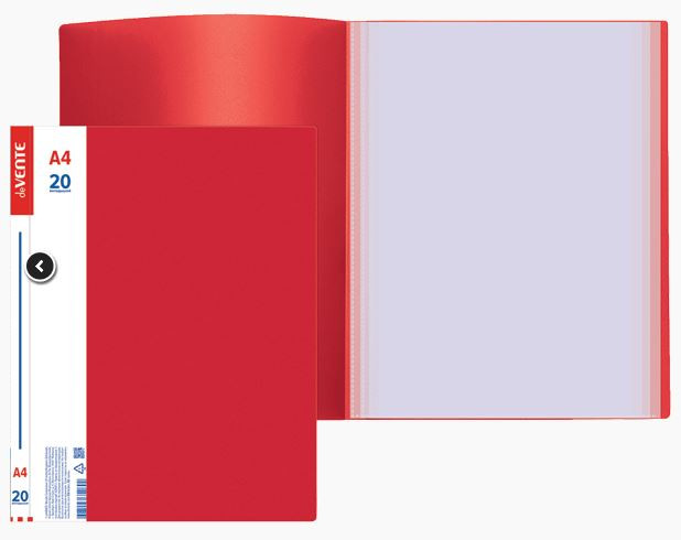 Папка с 20 вкладышами "deVENTE. Daily" A4, 500 мкм, сменная этикетка (красная)
