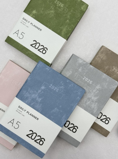 Ежедневник датированный 2026г А5 168л, линия, цвет ассорти