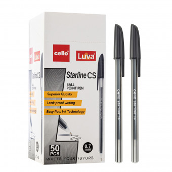 Ручка шариковая чёрная 0,7мм "STARLINE CS", Cello/CL-CS-50 чёрн (50/1000)
