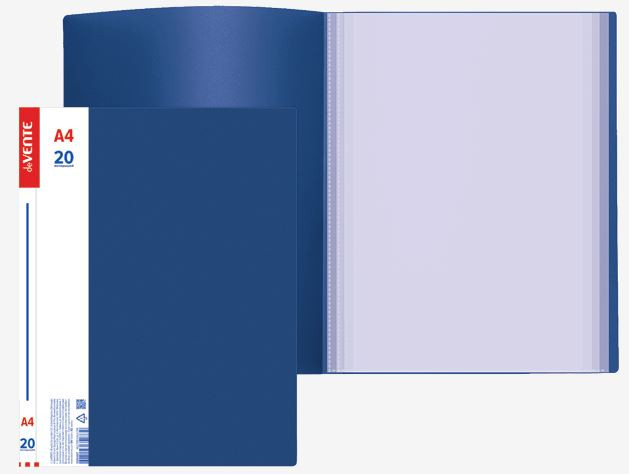 Папка с 20 вкладышами "deVENTE. Daily" A4, 500 мкм, сменная этикетка (синяя)