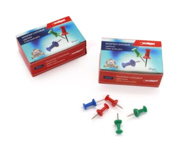 Кнопки гвоздики силовые 50 шт. INTELLIGENT CT-10502 цвета ассорти, в к/кор (10/500)