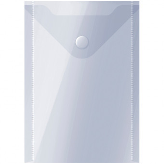 Папка-конверт на кнопке СТАММ А6 (105*148мм), 150мкм, пластик, прозрачная, бесцветная