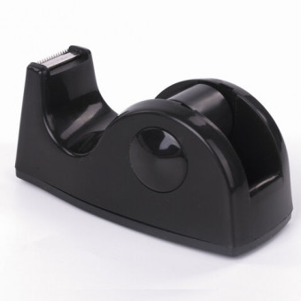 Диспенсер для клейкой ленты BRAUBERG настольный, утяжеленный, средний, черный, 11,8х5х5 см